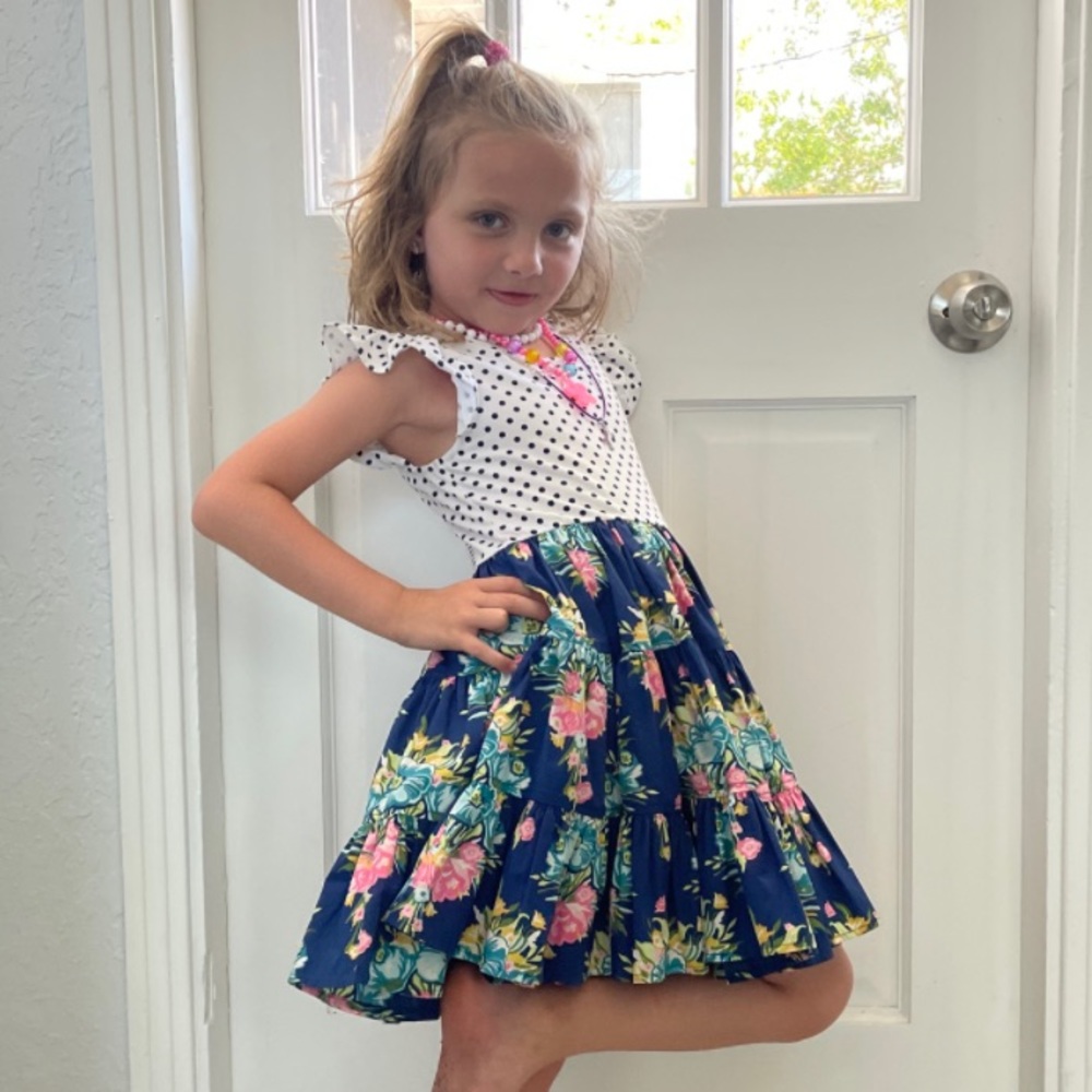 ELEANOR ROSE French Roses Flowy Spring Dress- Size 4-5